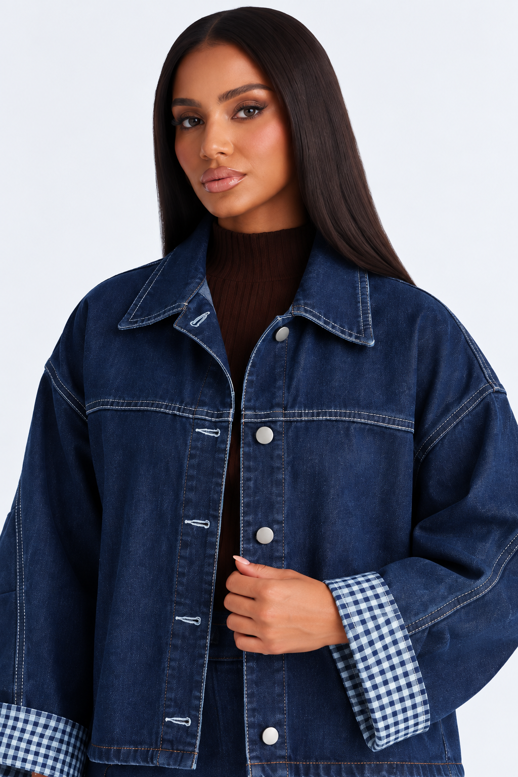 Veste en jean matelassée à coupe ample — Amielle Paris
