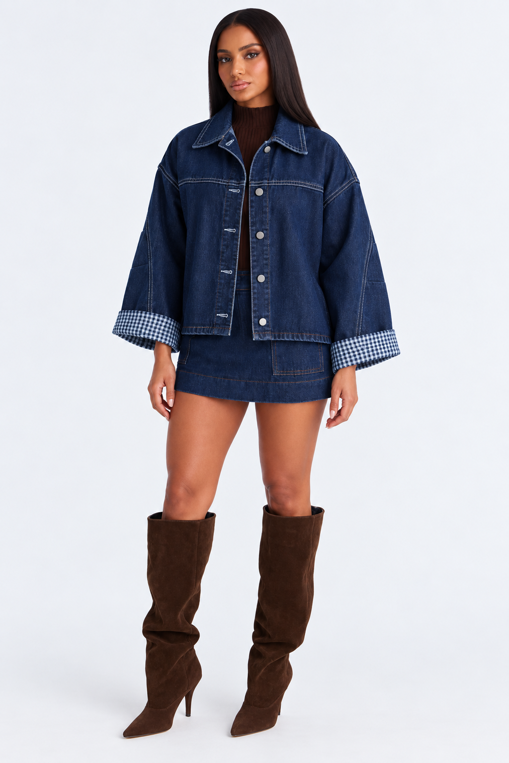 Veste en jean matelassée à coupe ample — Amielle Paris