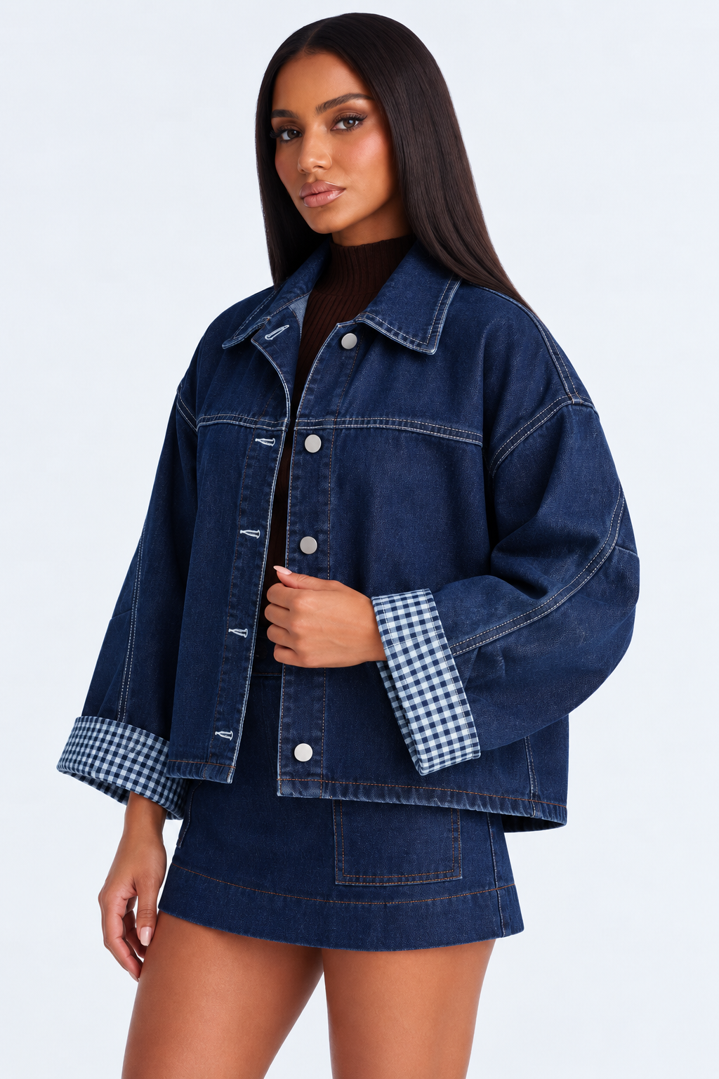 Veste en jean matelassée à coupe ample — Amielle Paris
