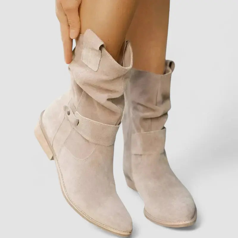 Bottines plissées à zip latéral — Amielle Paris