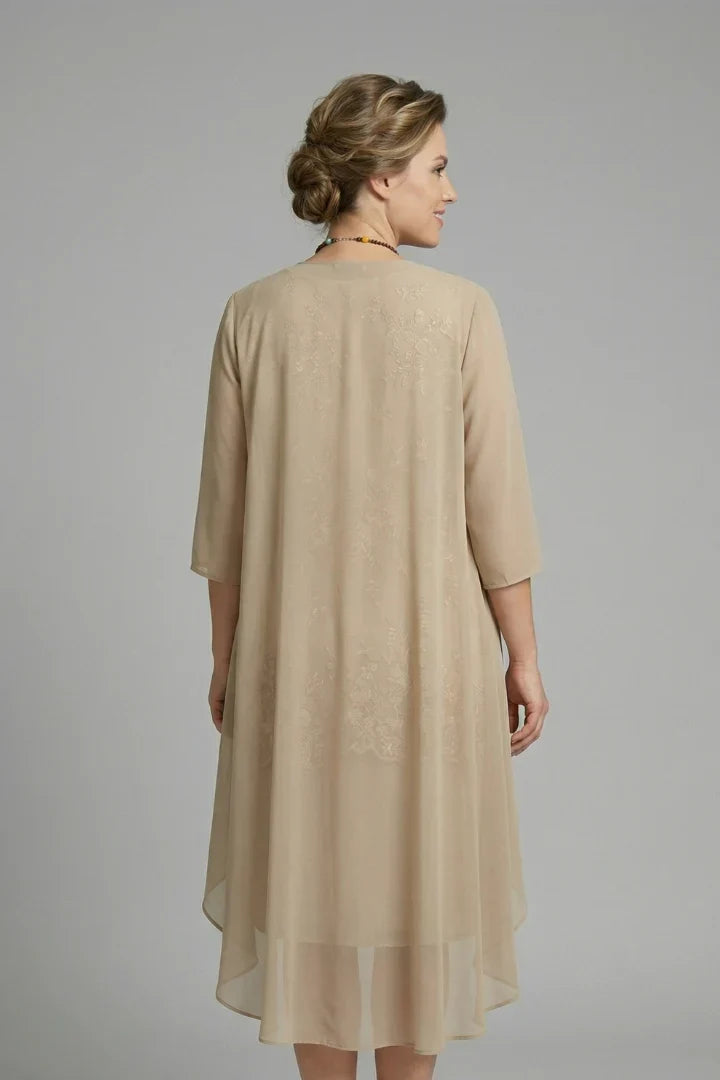 Ensemble robe en dentelle et veste en mousseline — Amielle Paris
