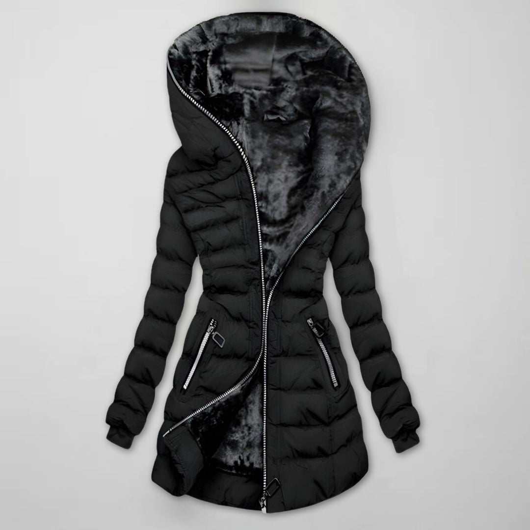 Parka matelassée à capuche doublée en polaire — Amielle Paris