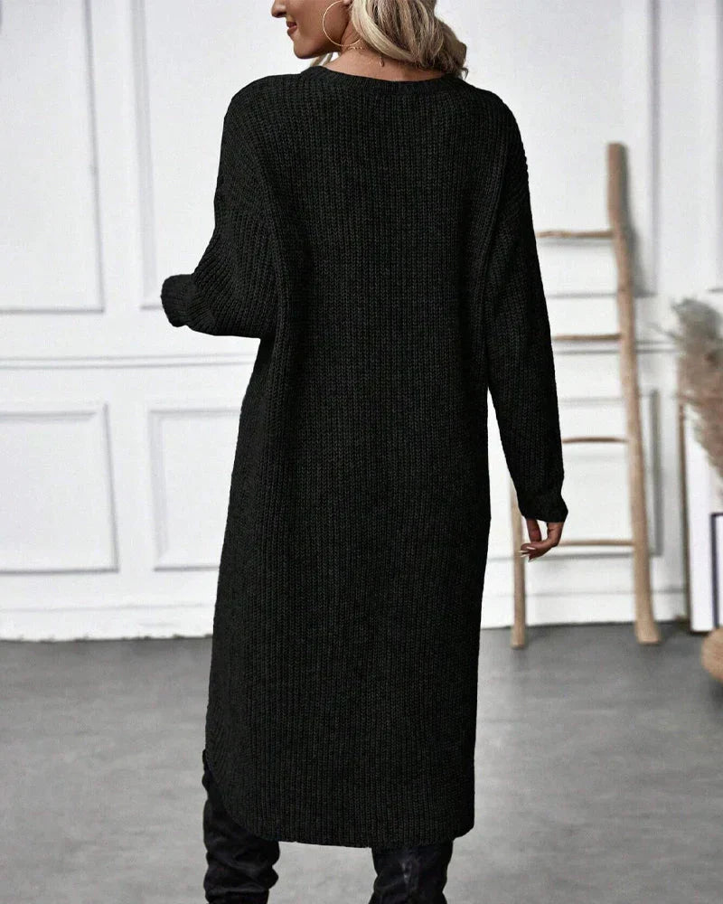 Robe pull côtelée à base portefeuille — Amielle Paris