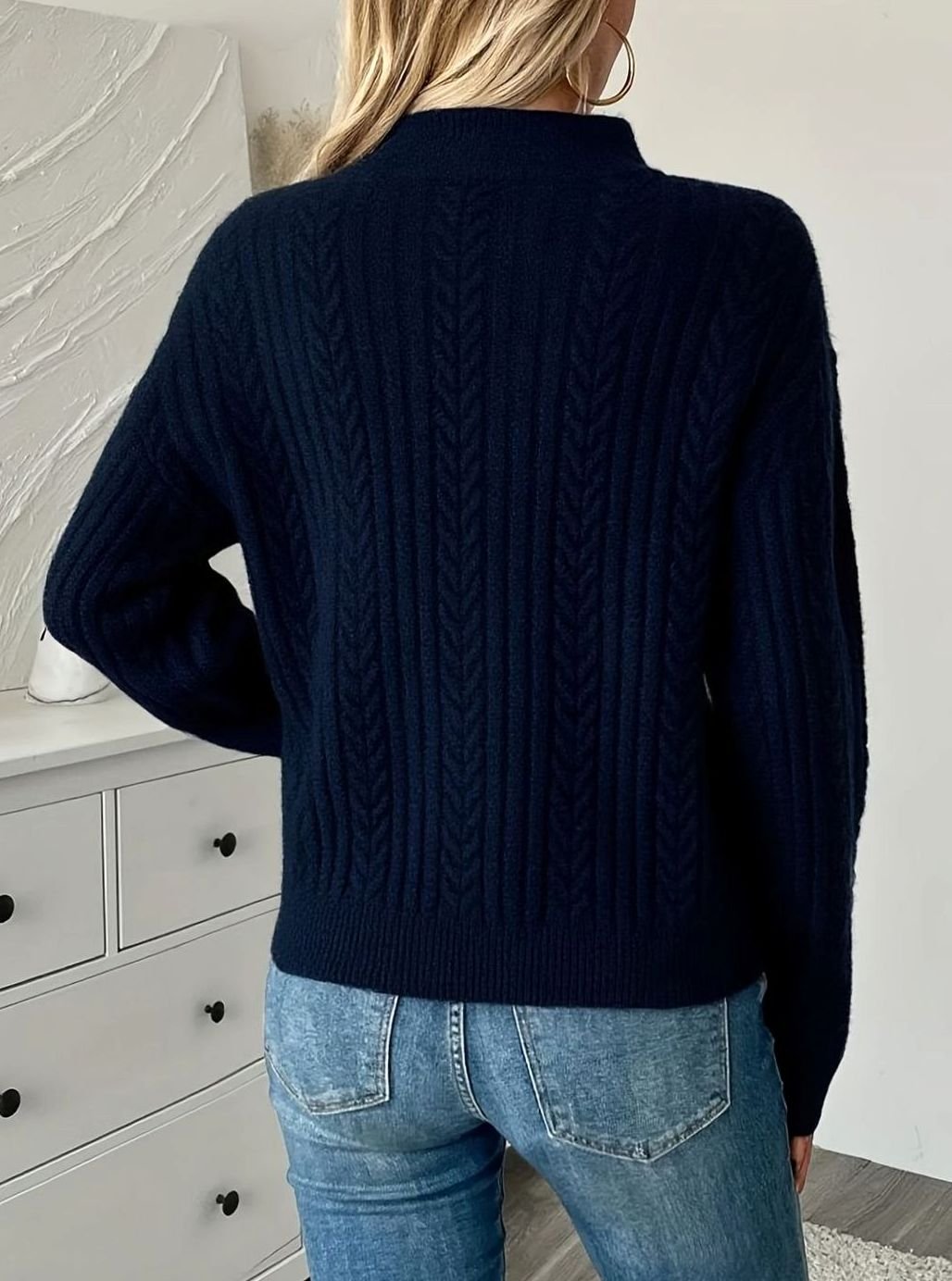 Pull torsadé à col demi-zippé — Amielle Paris