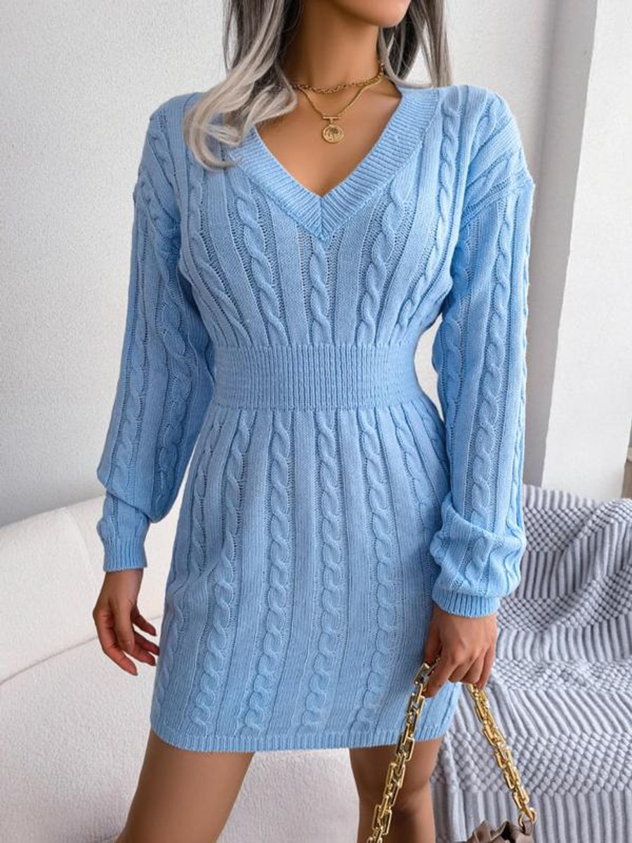 Bianca — Robe courte torsadée à col en V — Amielle Paris