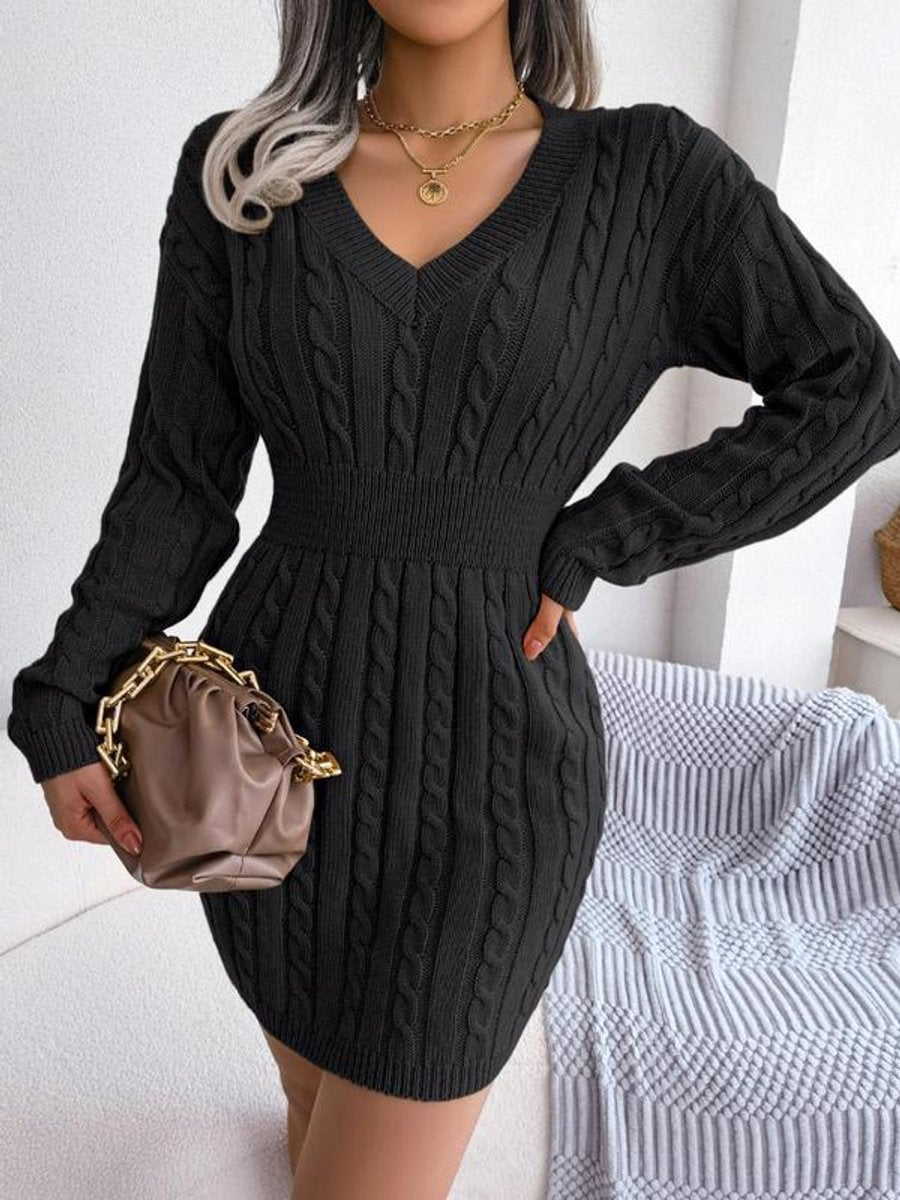 Bianca — Robe courte torsadée à col en V — Amielle Paris