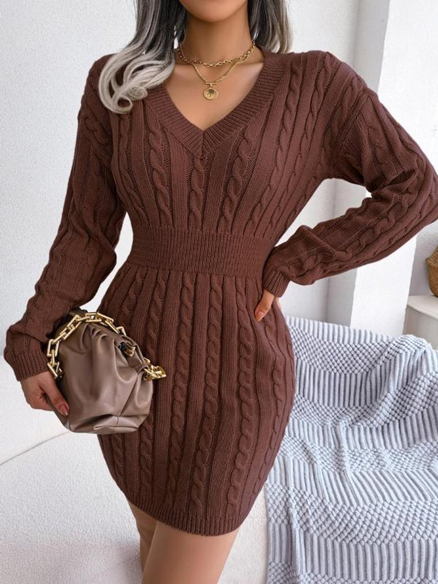 Bianca — Robe courte torsadée à col en V — Amielle Paris