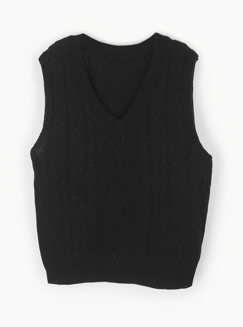 Pull ample sans manches torsadé à col V — Amielle Paris