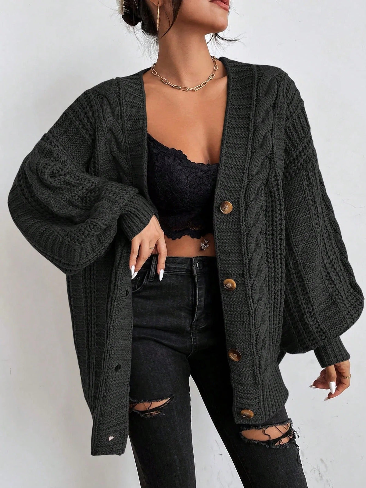 Gilet ample torsadé à col V — Amielle Paris