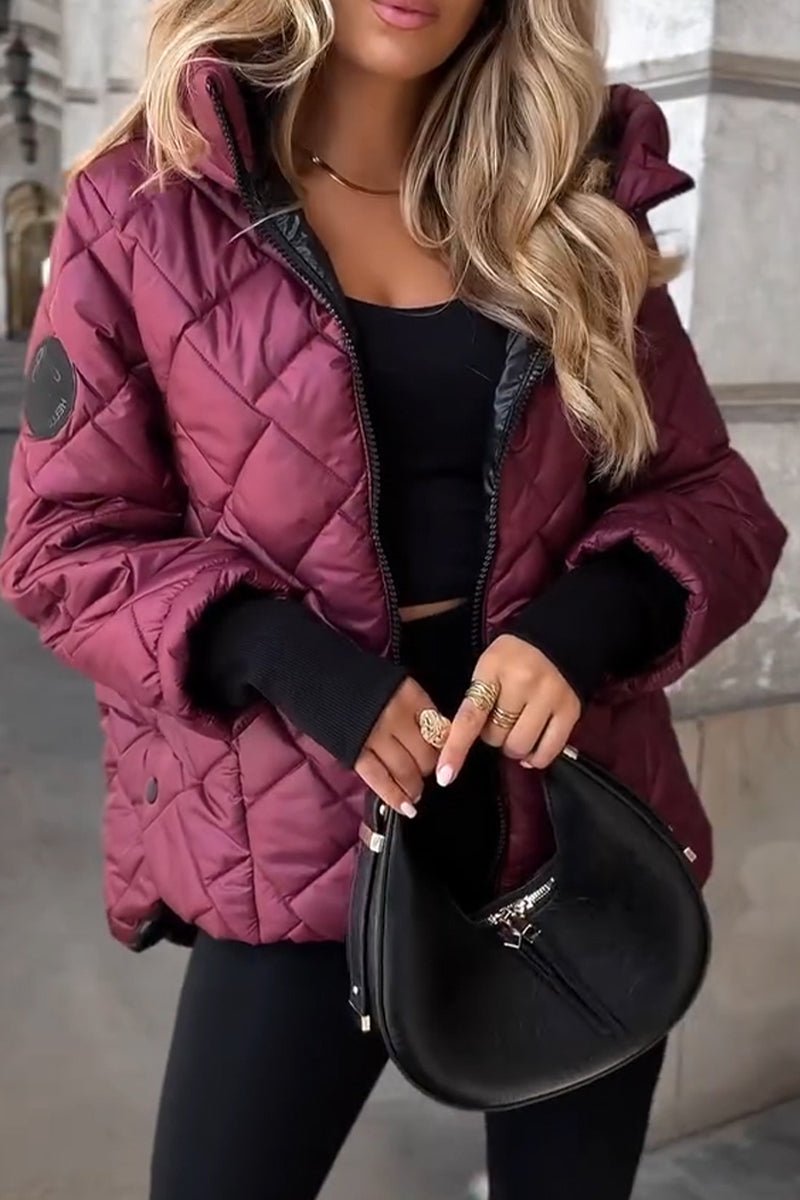 Veste matelassée à losanges et fermeture zippée — Amielle Paris