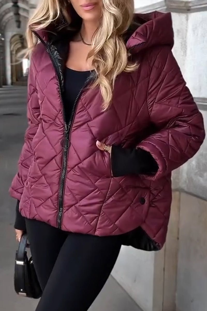 Veste matelassée à losanges et fermeture zippée — Amielle Paris