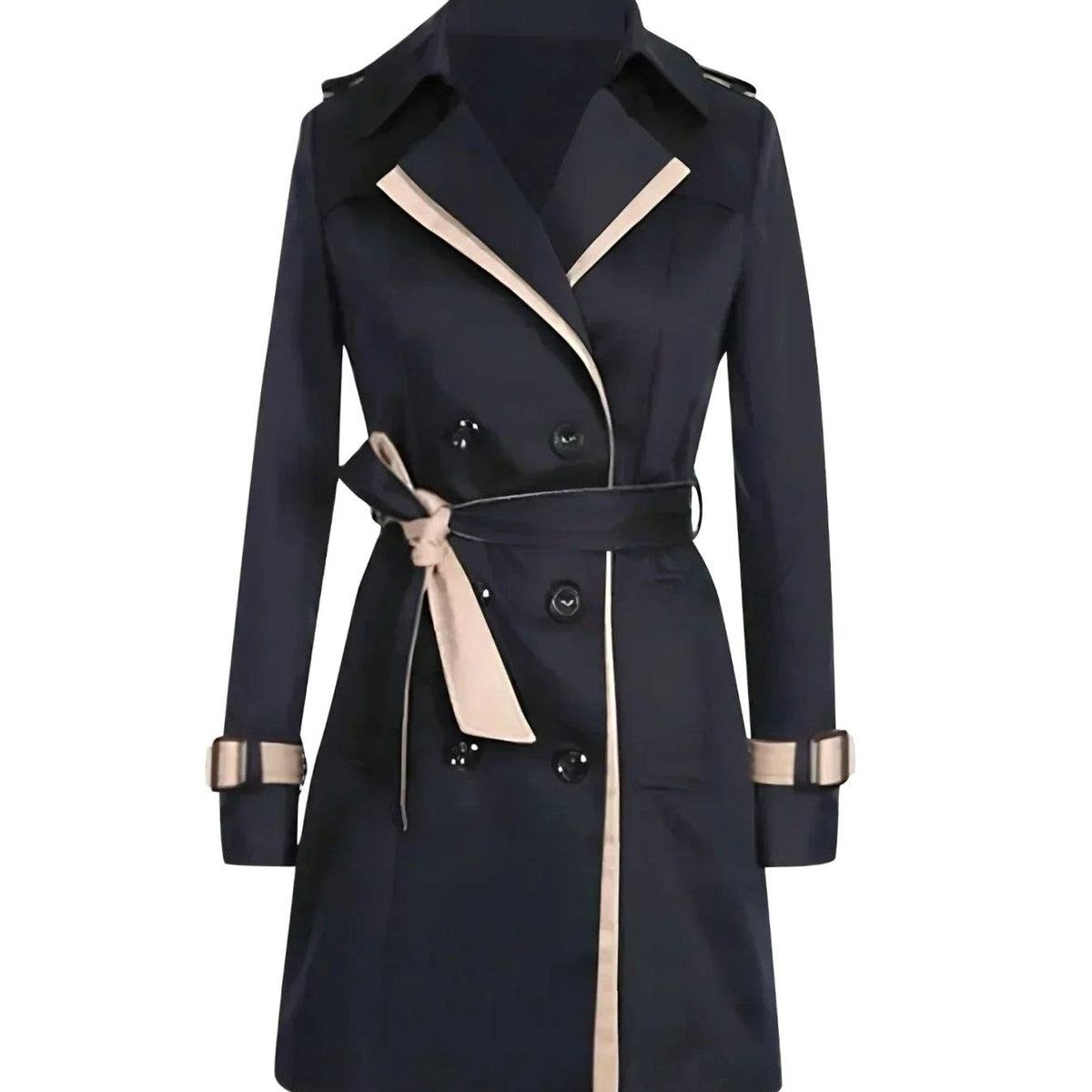 Trench croisé à larges revers et ceinture — Amielle Paris