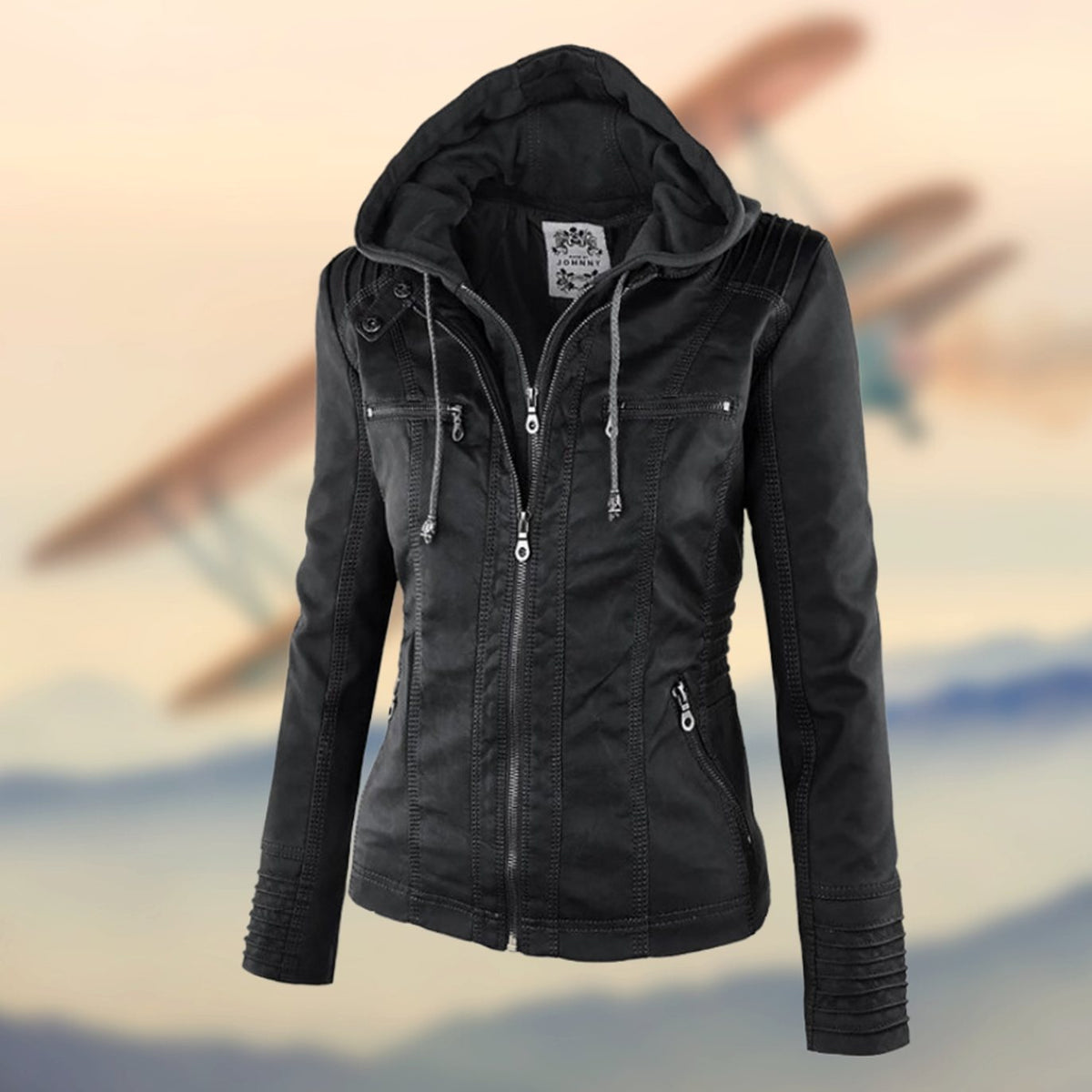 Veste de motard à poches zippées — Amielle Paris