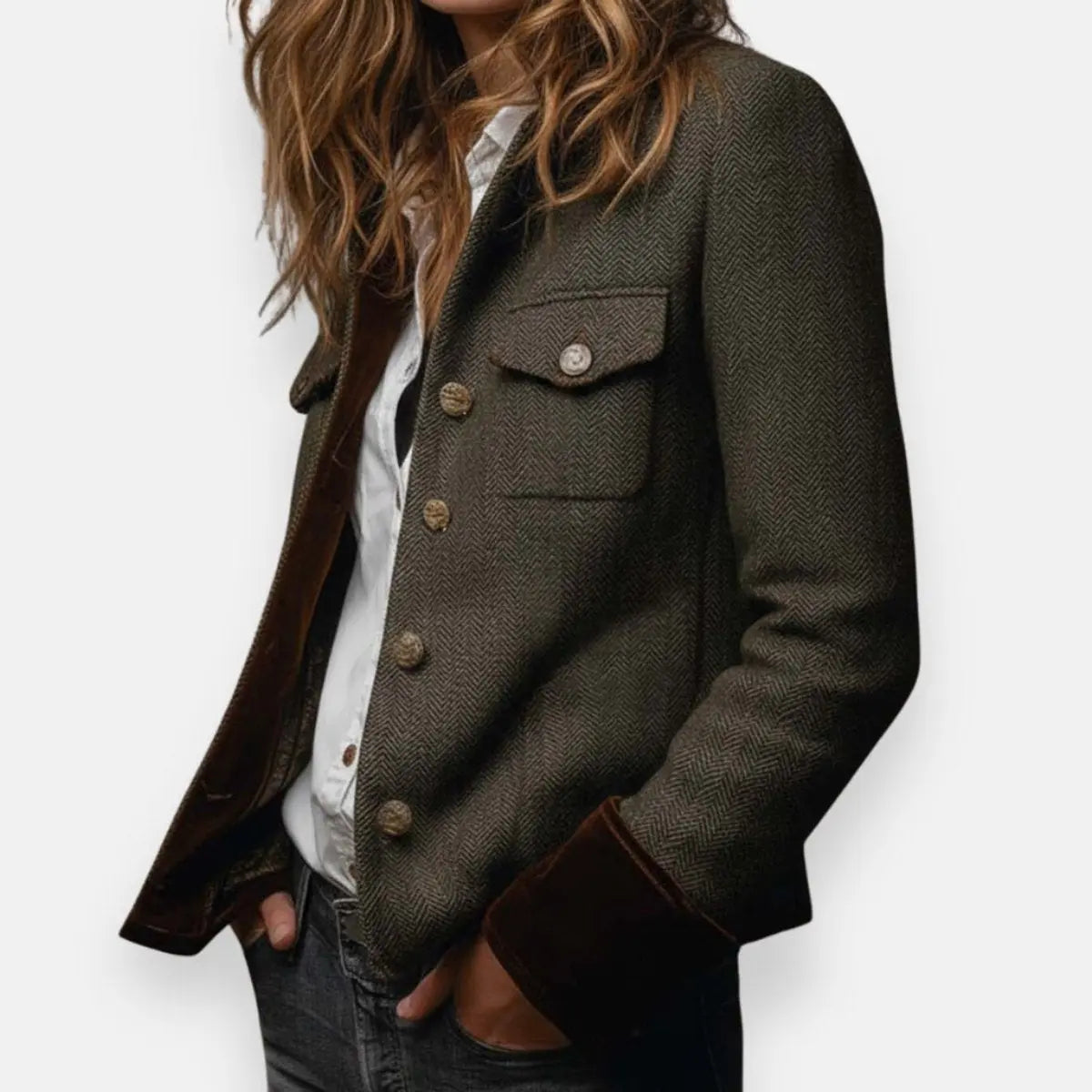 Veste à chevrons et poches poitrine — Amielle Paris