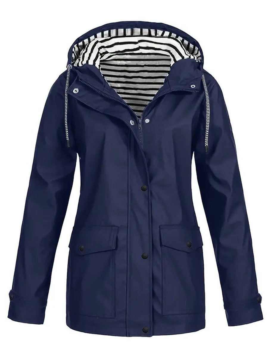 Luna — Parka à capuche et doublure rayée — Amielle Paris