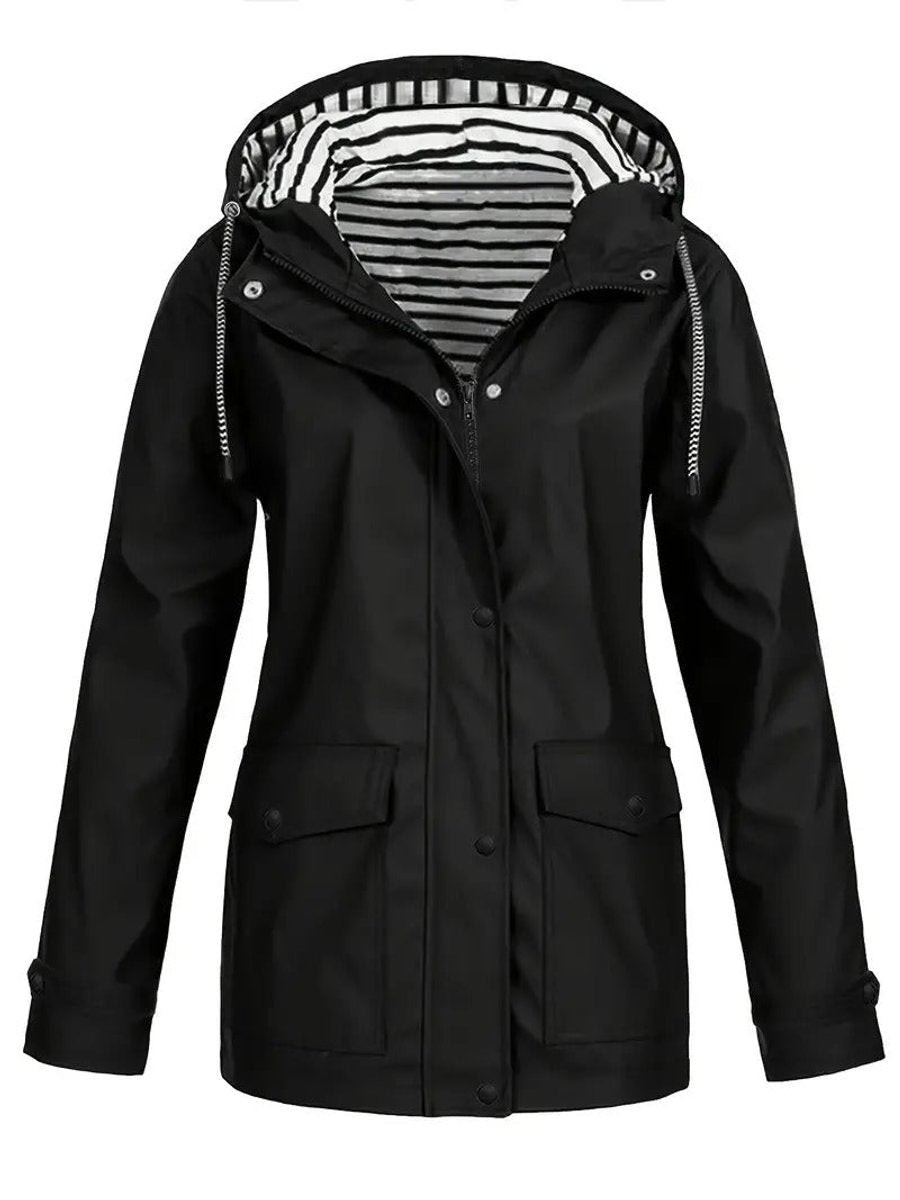 Luna — Parka à capuche et doublure rayée — Amielle Paris