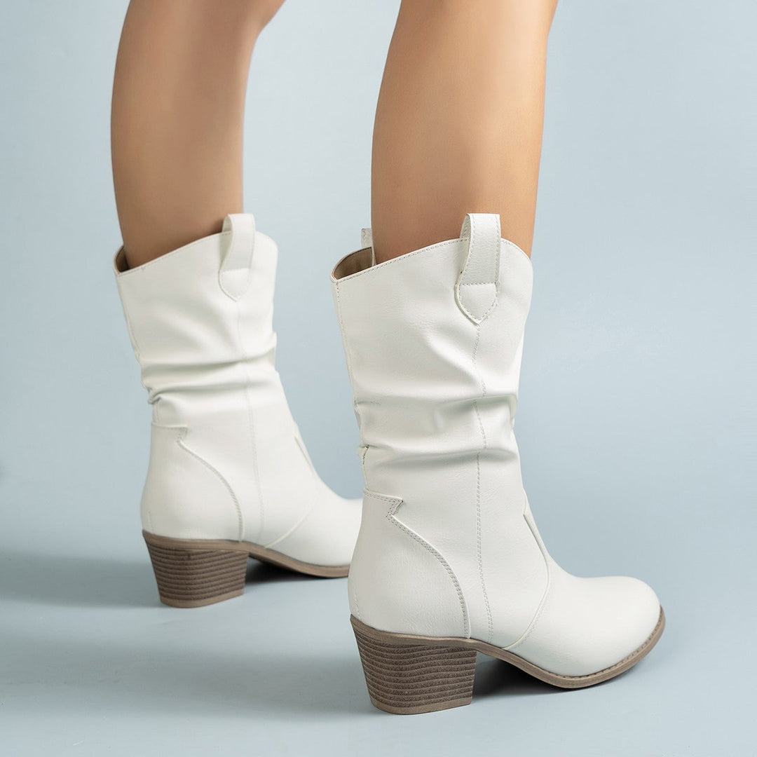 Bottines souples à bout rond et talon bloc — Amielle Paris