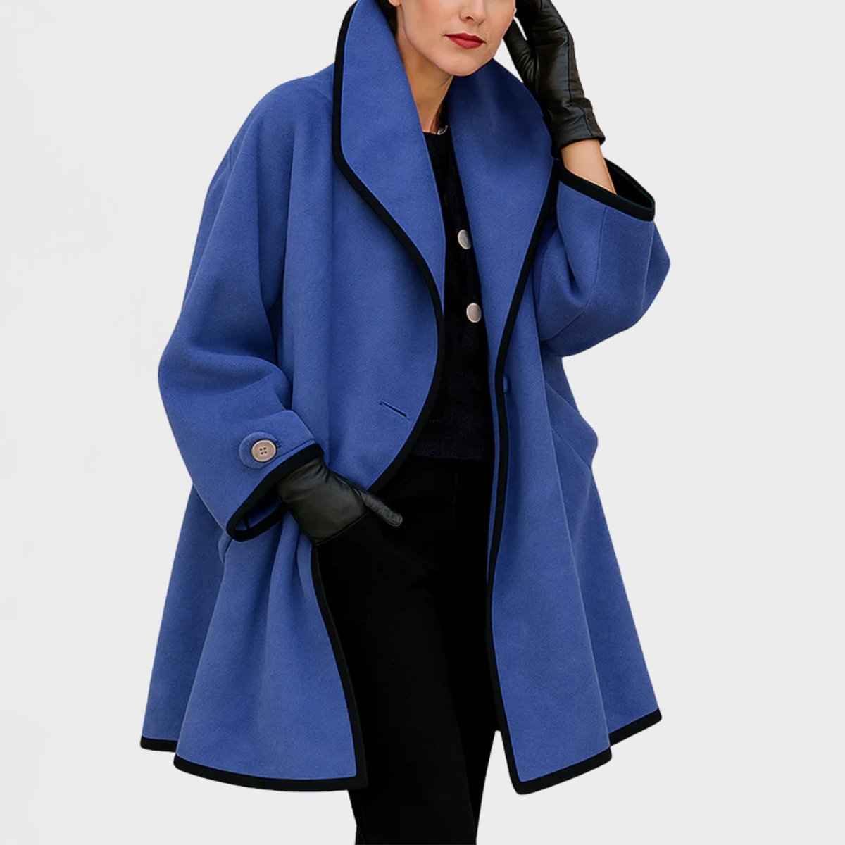 Manteau ample évasé à bordures contrastantes — Amielle Paris