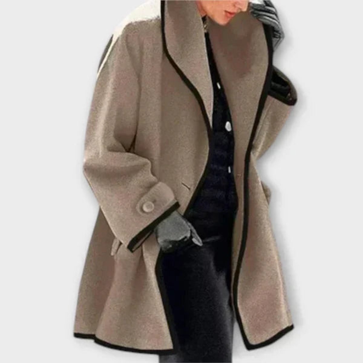 Manteau ample évasé à bordures contrastantes — Amielle Paris