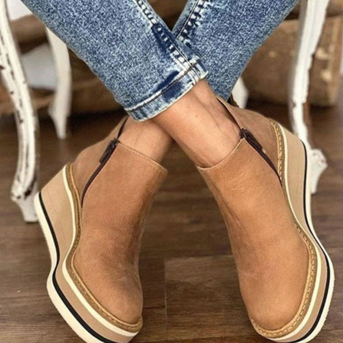 Bottines Chelsea à plateforme compensée — Amielle Paris