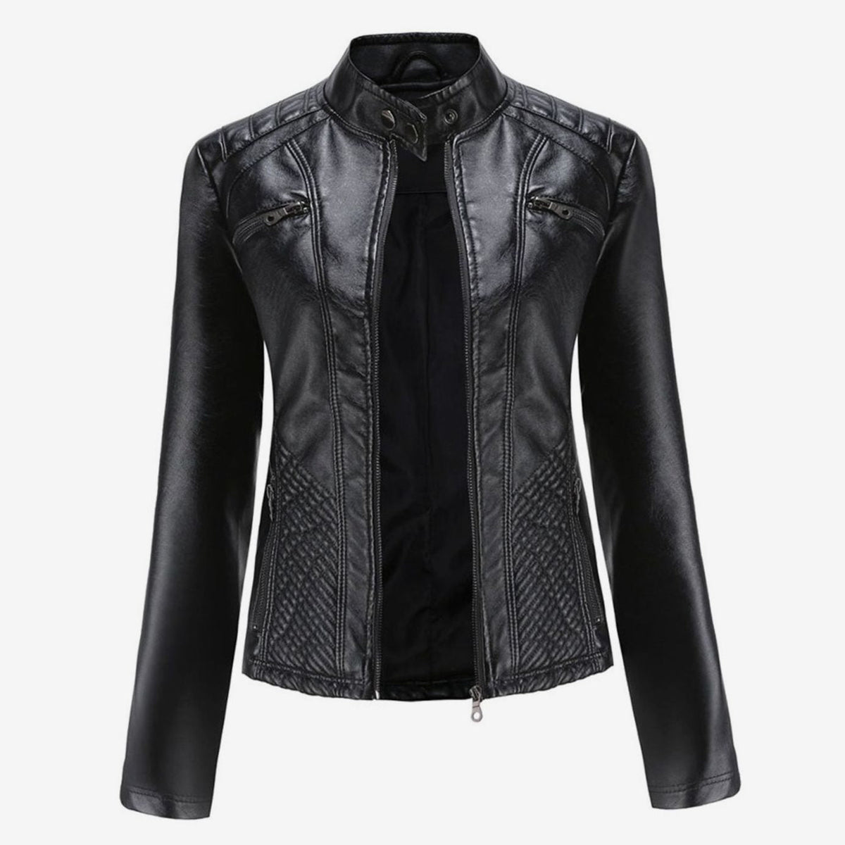 Veste de motard matelassée à fermeture zippée — Amielle Paris