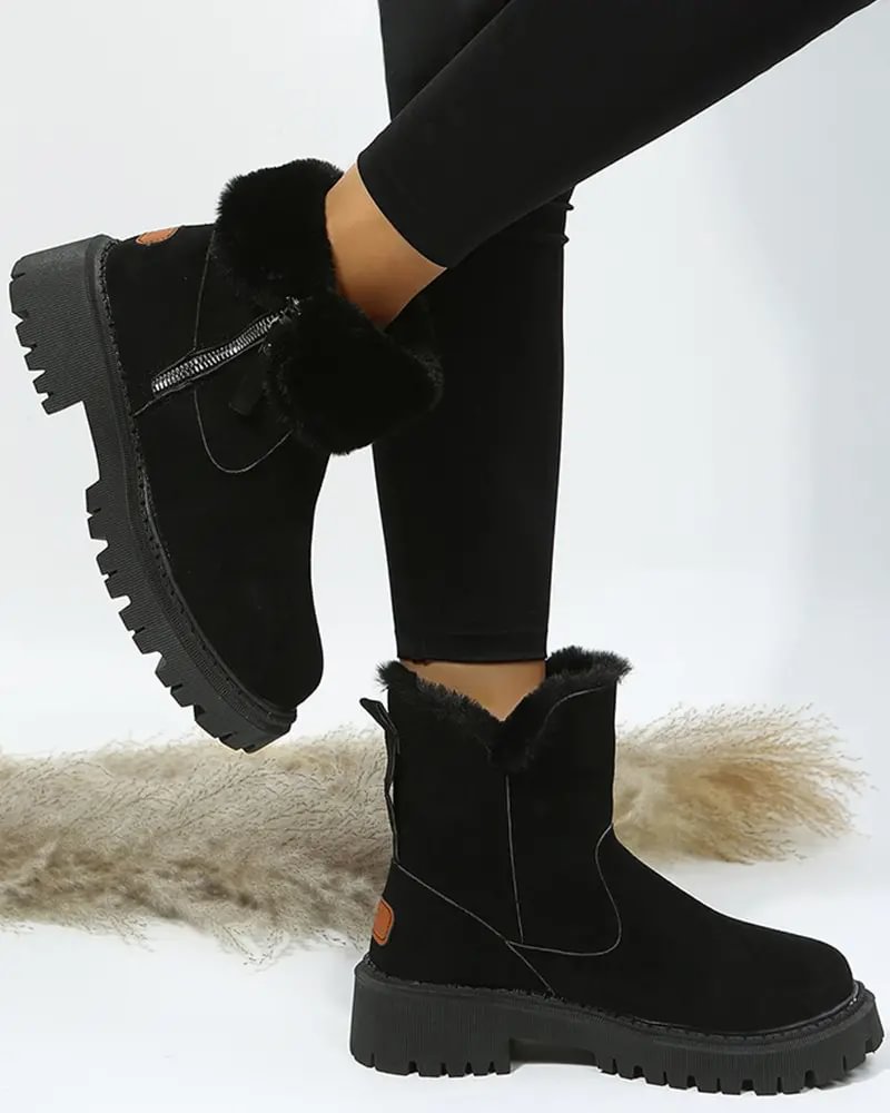 Bottines d'hiver doublées à plateforme crantée — Amielle Paris