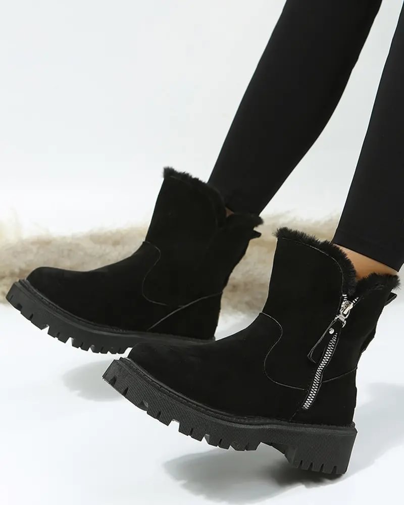 Bottines d'hiver doublées à plateforme crantée — Amielle Paris