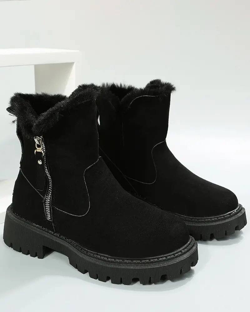 Bottines d'hiver doublées à plateforme crantée — Amielle Paris