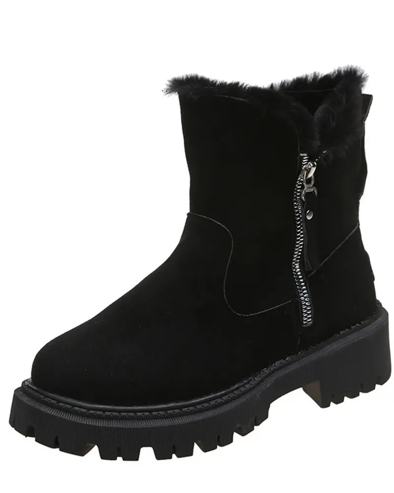 Bottines d'hiver doublées à plateforme crantée — Amielle Paris
