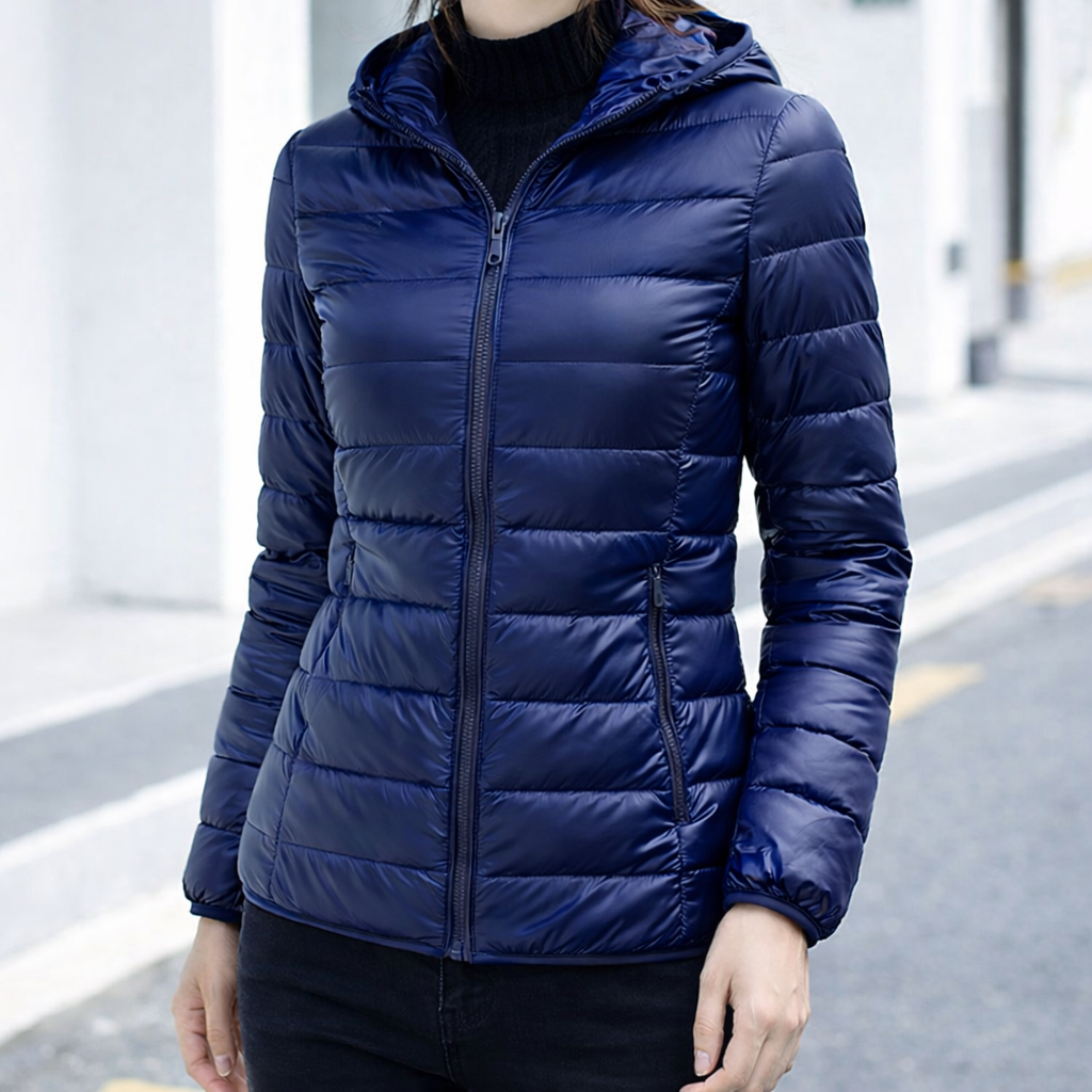 Doudoune légère à capuche et fermeture zippée — Amielle Paris