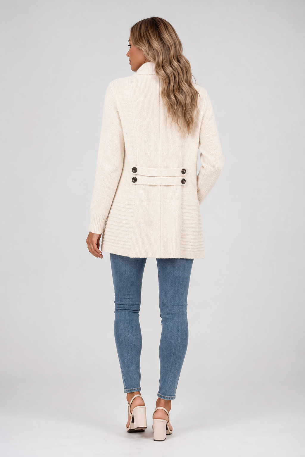 Cardigan long ouvert à col châle — Amielle Paris