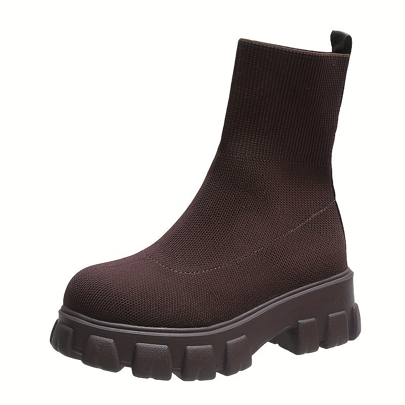 Bottines en maille à semelle épaisse