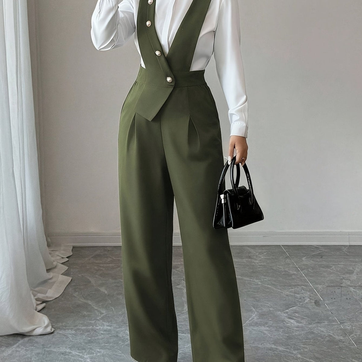 Combinaison à buste tailleur et pantalon large — Amielle Paris