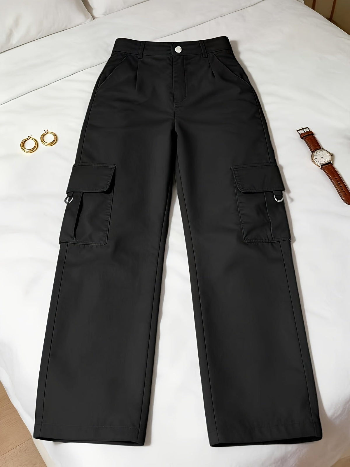Sabine | Pantalon cargo large à taille haute — Amielle Paris