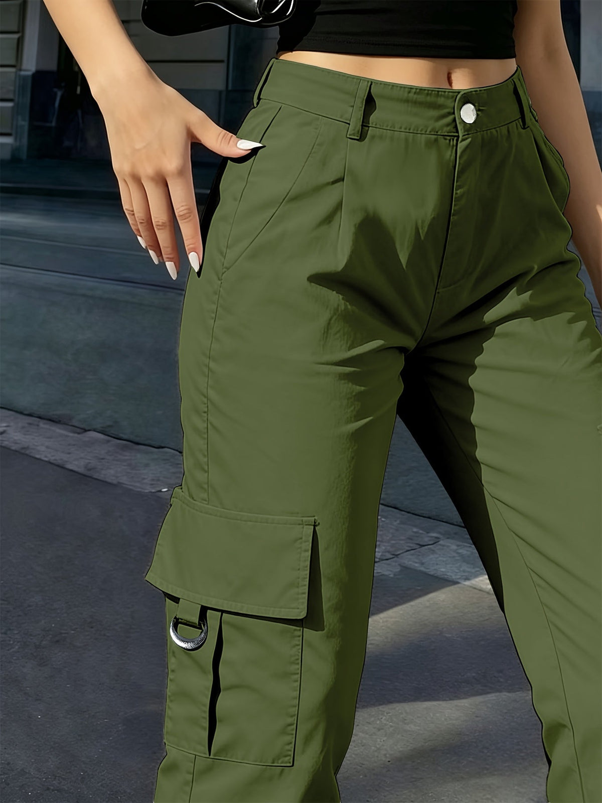 Sabine | Pantalon cargo large à taille haute — Amielle Paris