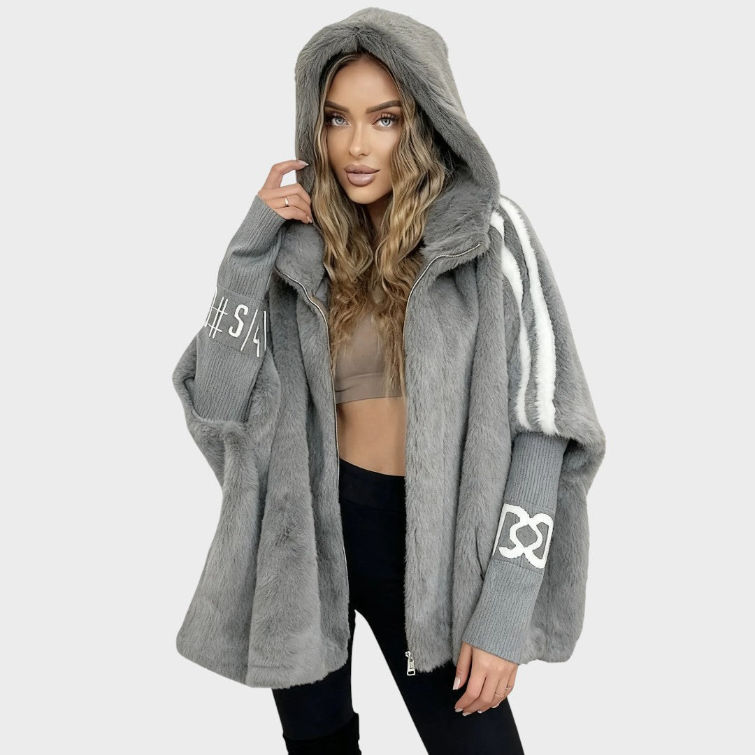 Béatrice | Manteau cape oversize à capuche