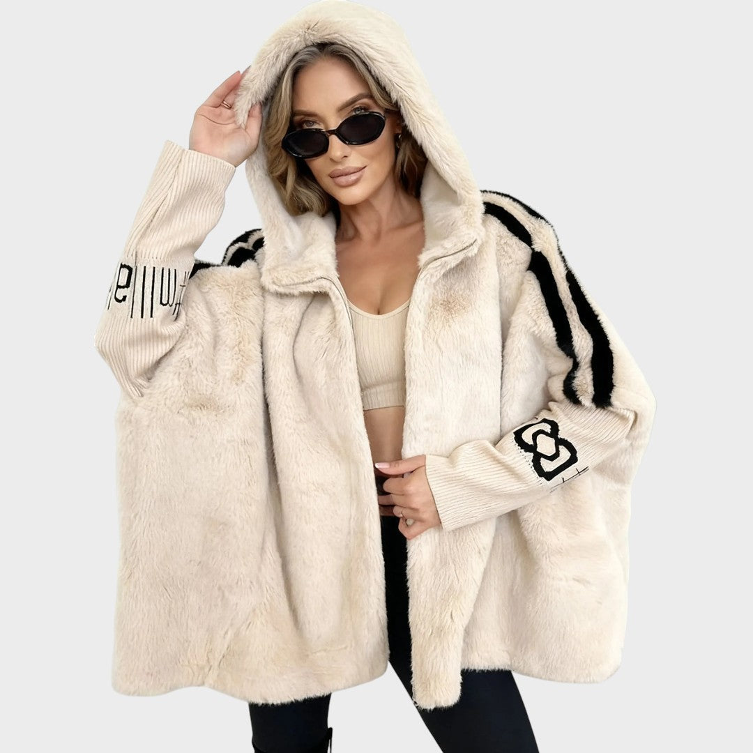 Béatrice | Manteau cape oversize à capuche