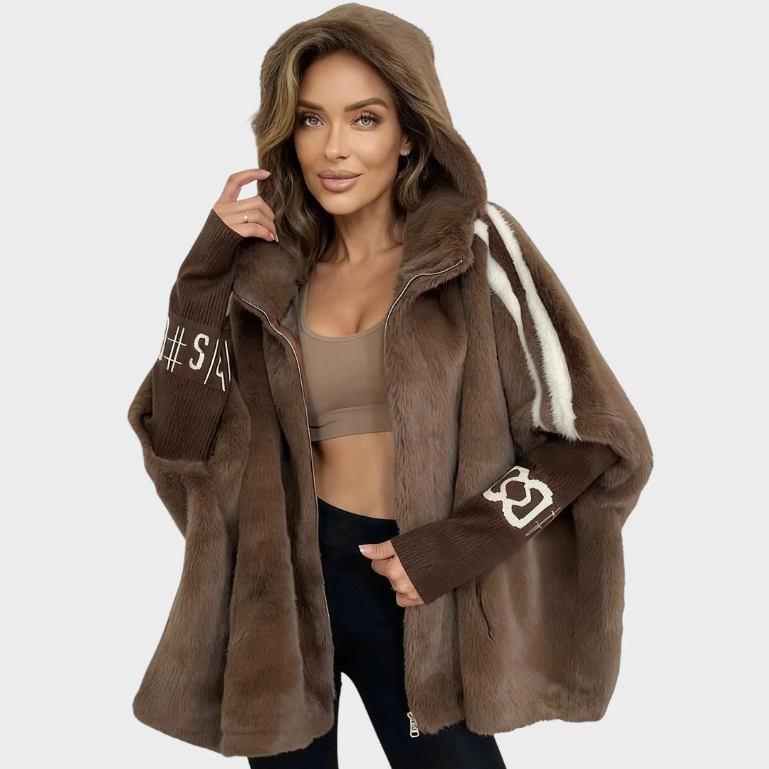 Béatrice | Manteau cape oversize à capuche