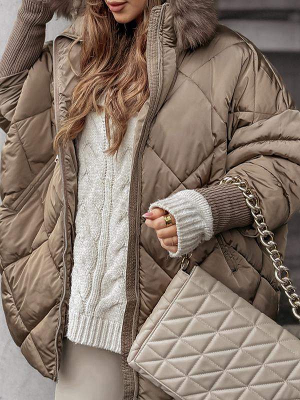 Elara — Veste ample matelassée en losanges — Amielle Paris