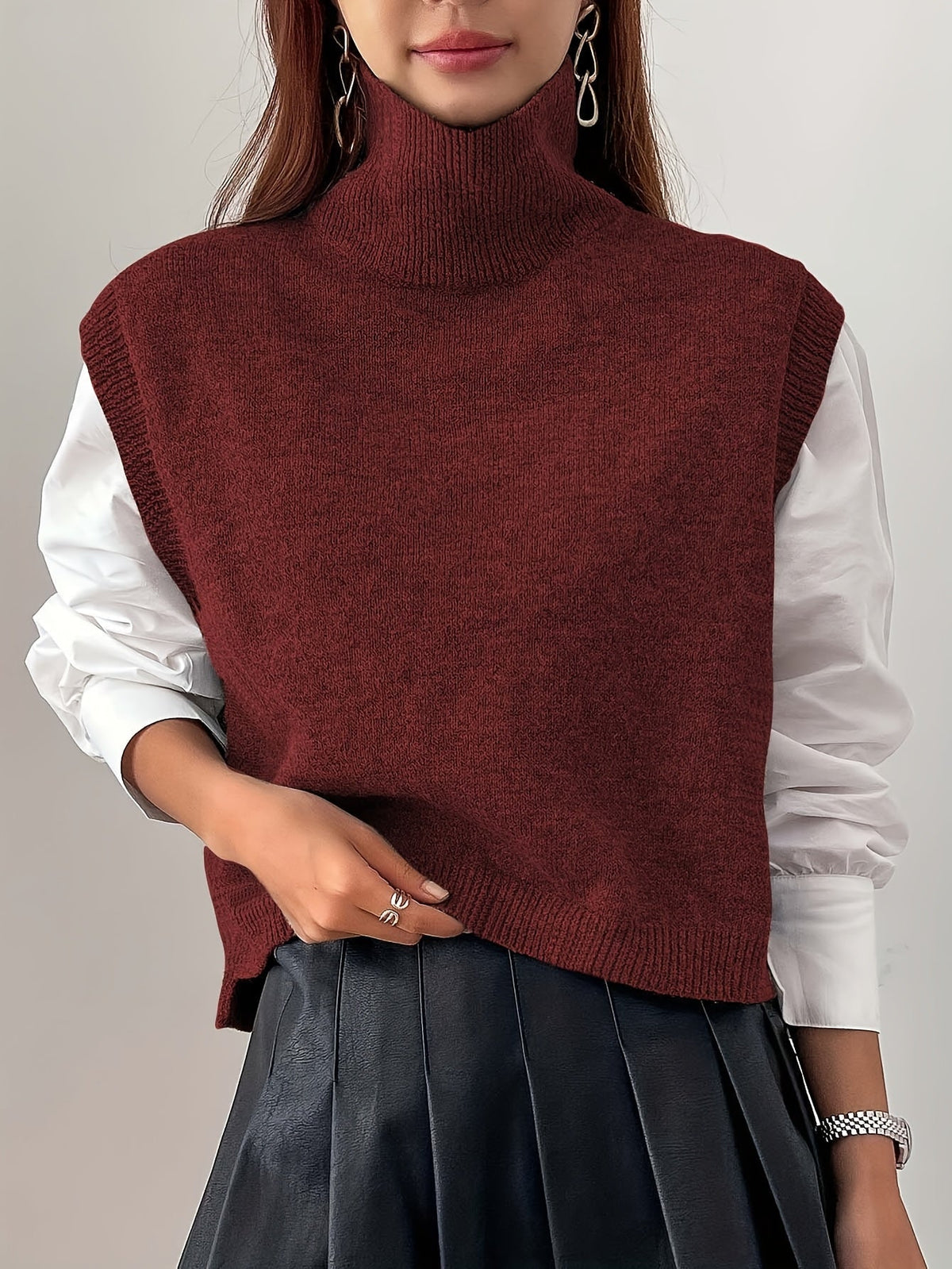 Pull sans manches à col roulé — vue 5