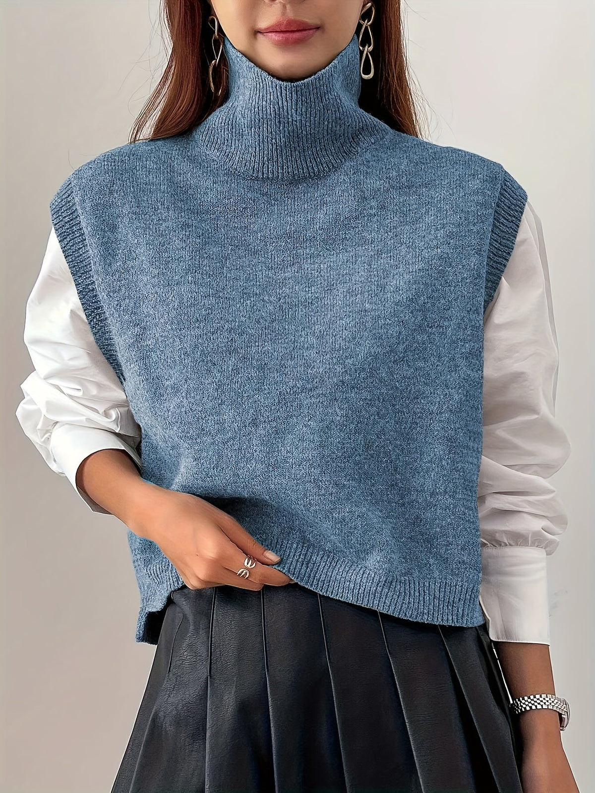 Pull sans manches à col roulé — vue 11