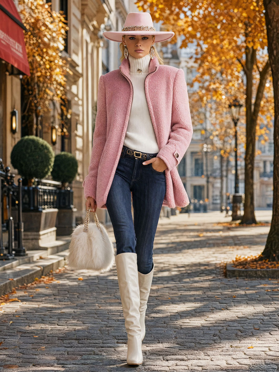 Veste en polaire zippée à col montant — Amielle Paris