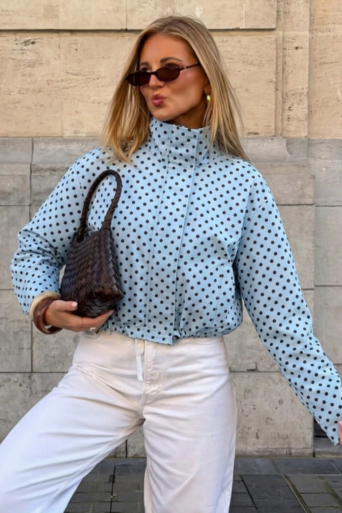 Polly — Bomber ample à pois — Amielle Paris