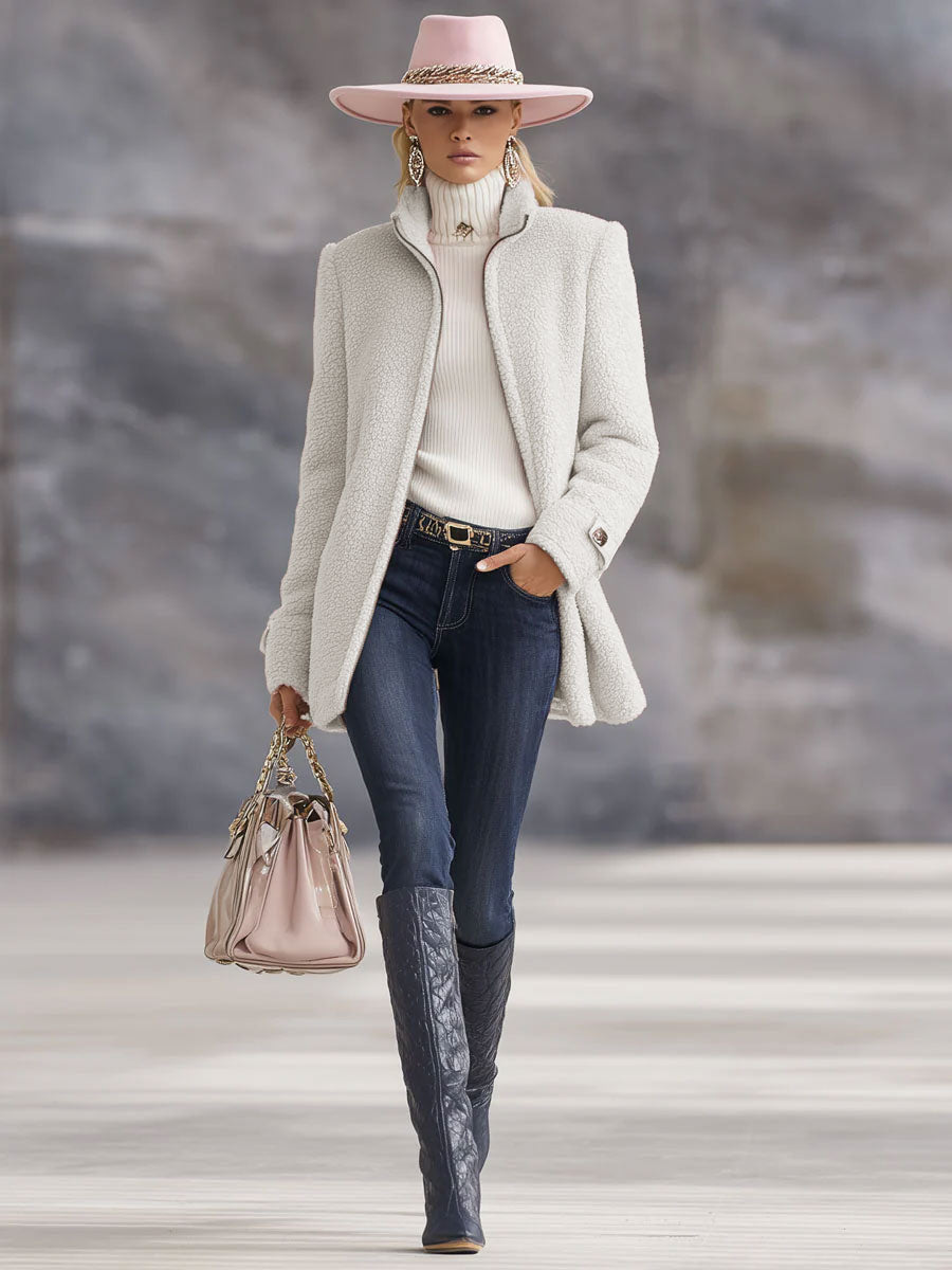 Veste en polaire zippée à col montant — Amielle Paris