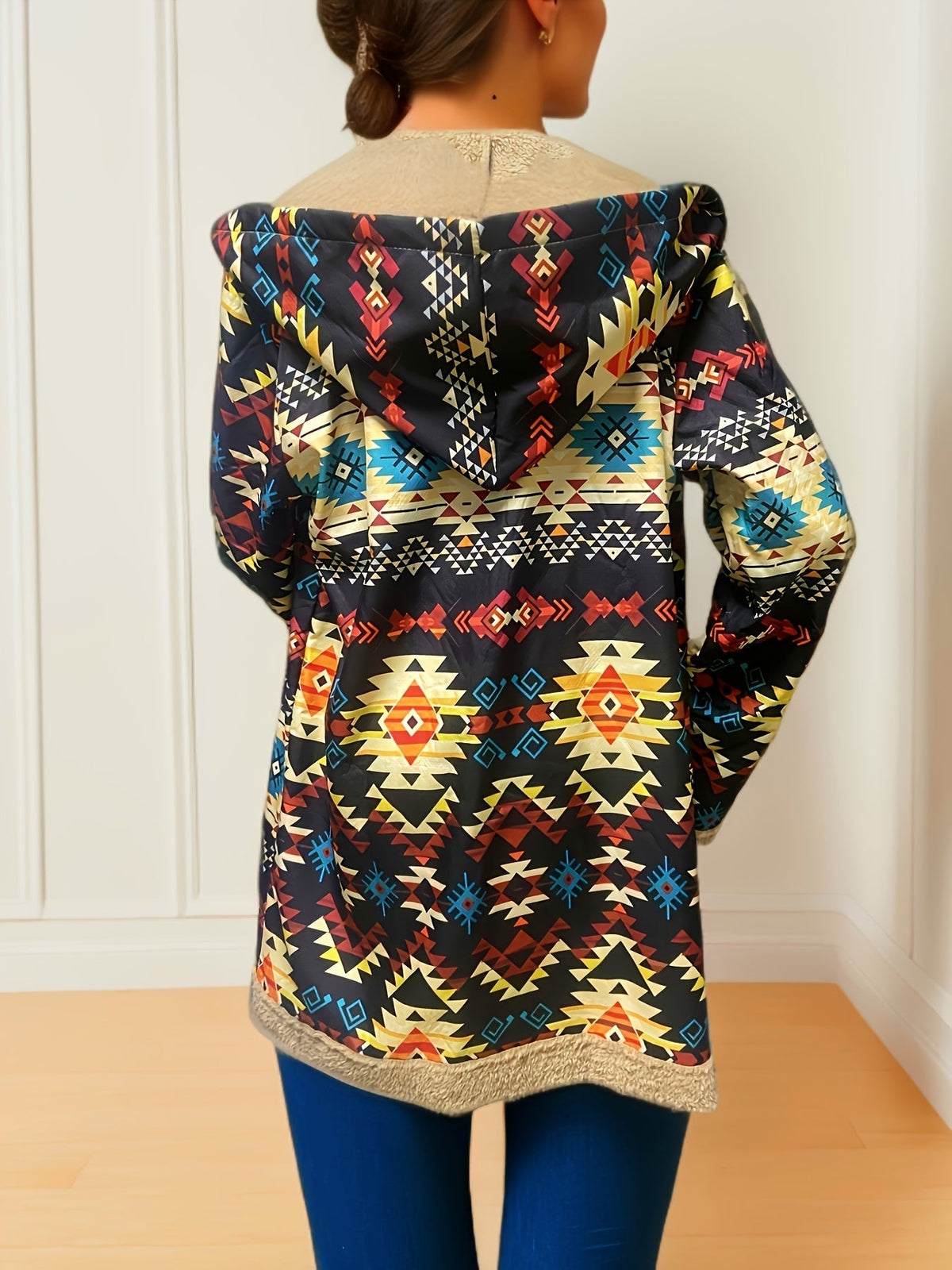 Dahlia | Manteau imprimé à capuche et doublure — Amielle Paris
