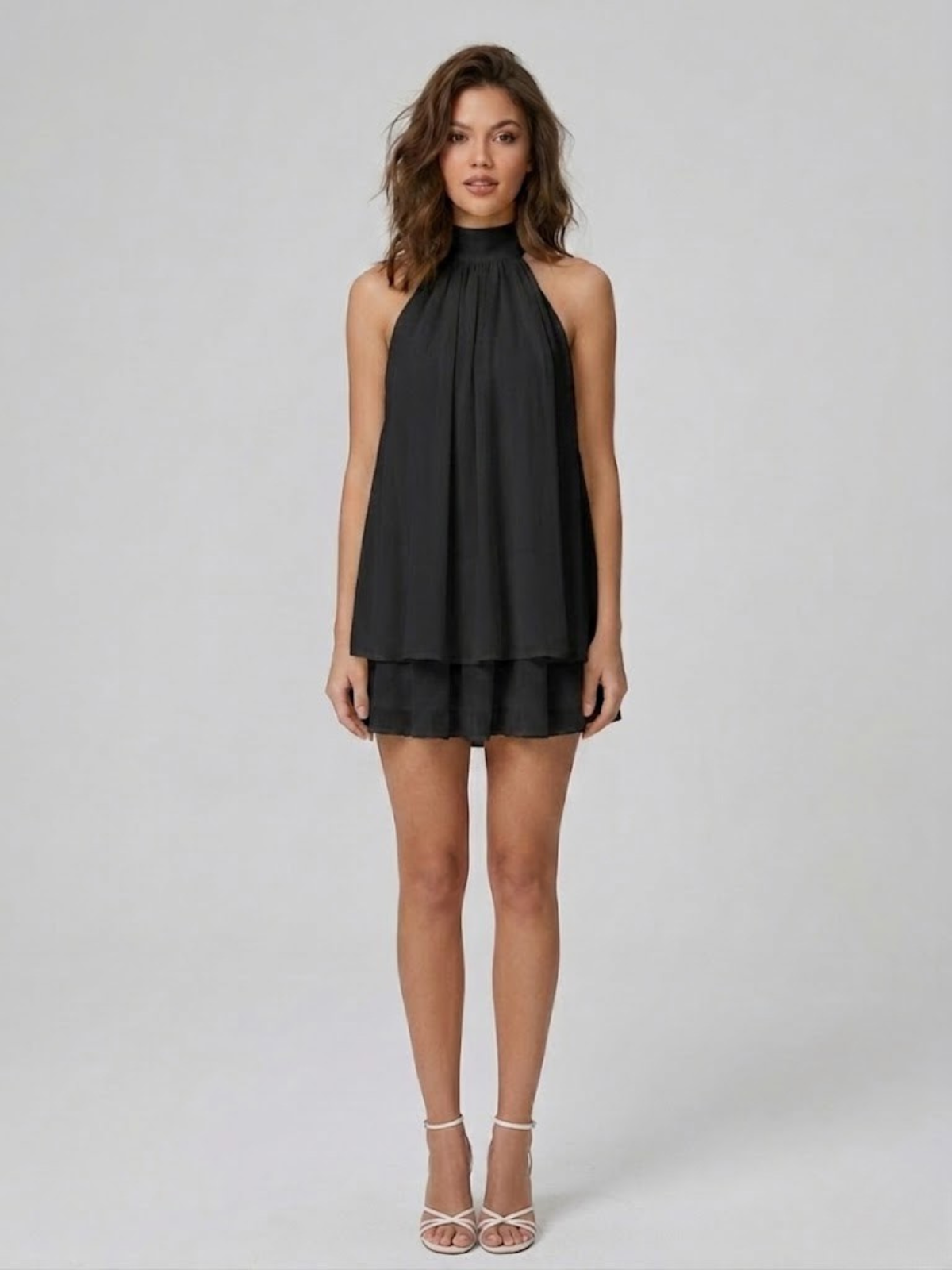 Evelyne — Robe courte à volants et dos nu — Amielle Paris
