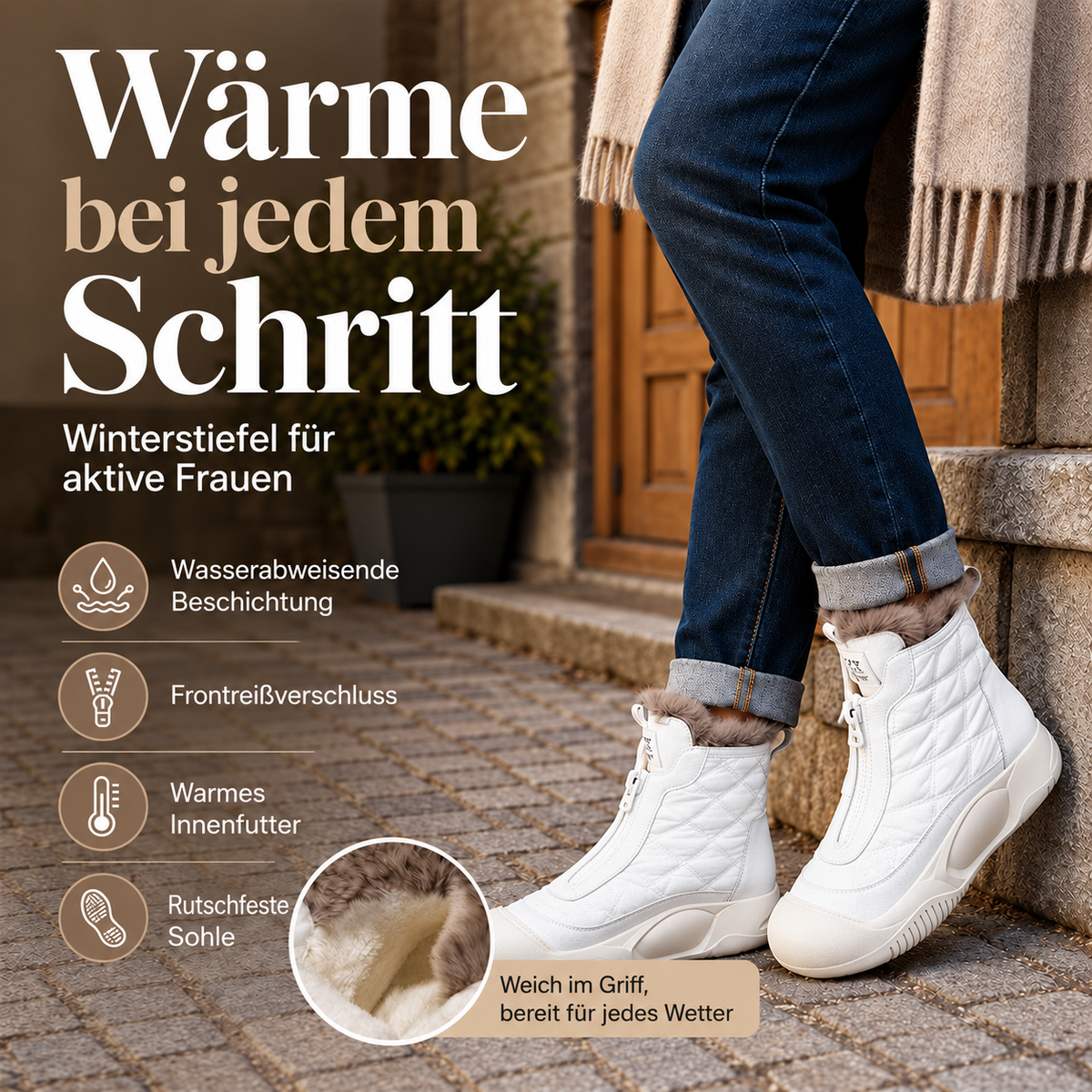 Ava — Bottes d’hiver rétro à doublure duveteuse — Amielle Paris