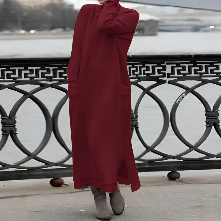 Clara — Robe longue en maille à poches — Amielle Paris