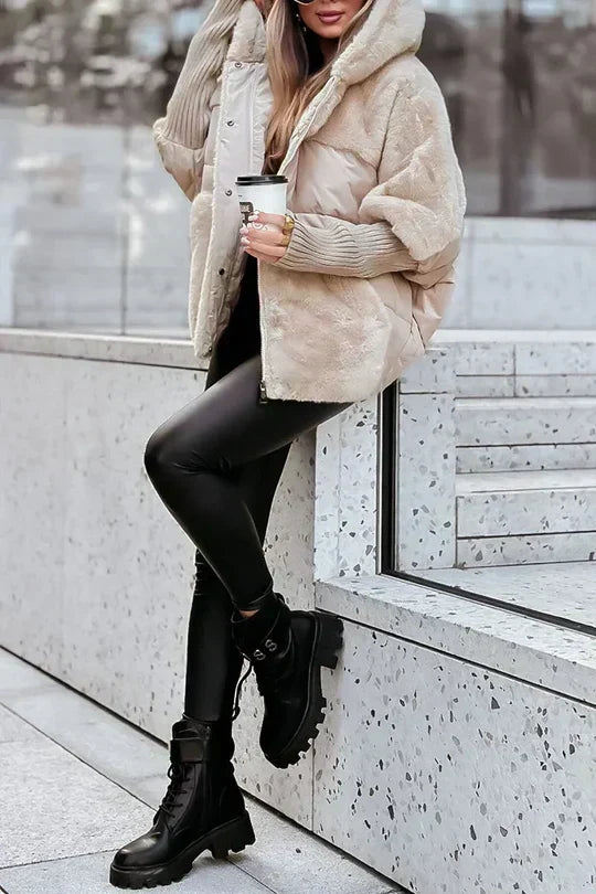 Olivia — Veste duveteuse boutonnée — Amielle Paris