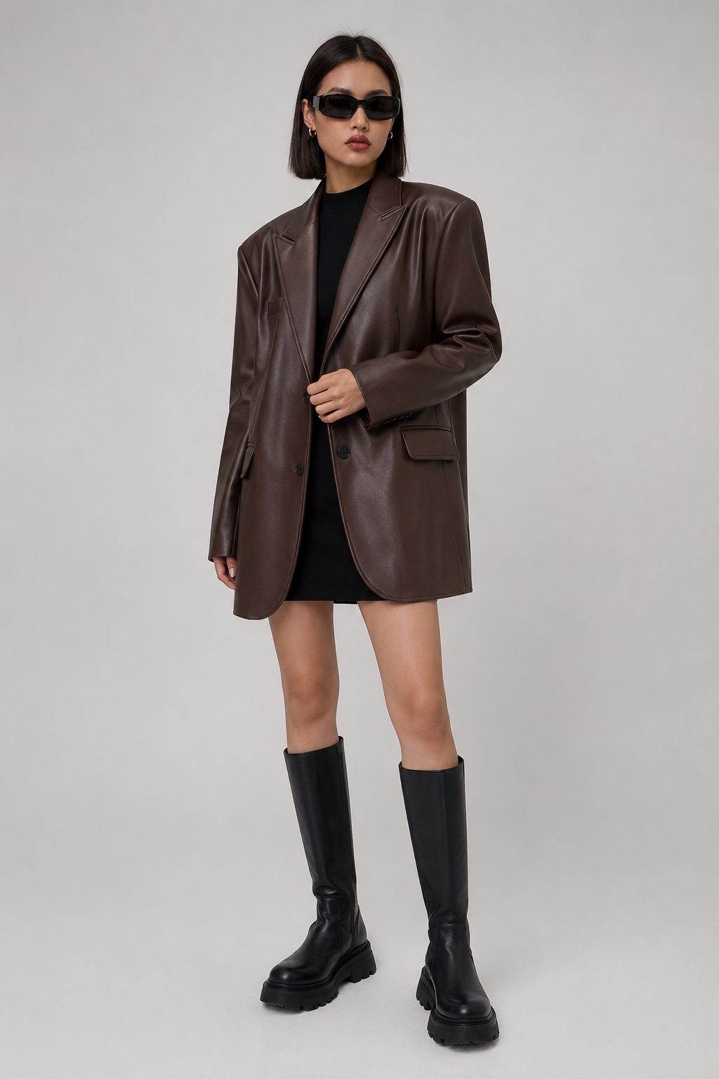 Jayden — Blazer ample effet cuir — Amielle Paris